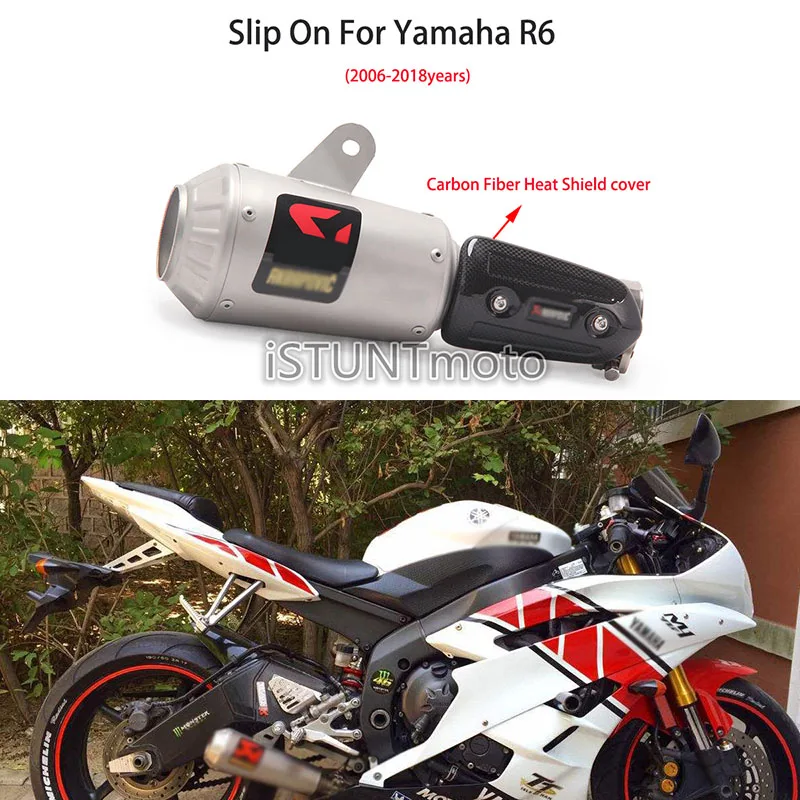 Слипоны для Yamaha R6 YZF-R6 2006- Мотоцикл выхлопная труба akrapovic модифицированный глушитель скутер, питбайк внедорожный мотокросс