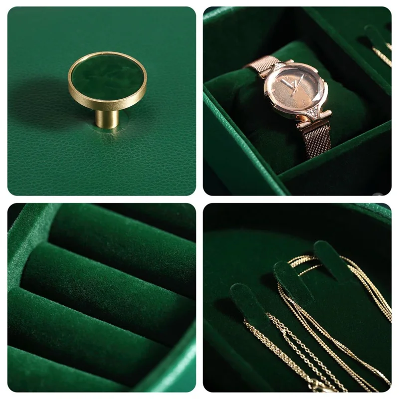 3-Layers Luxury Large Leather Jewelry Storage Box Tray Women Jewelry Organizer Case Earrings Ring Necklace Casket Jewellery Box