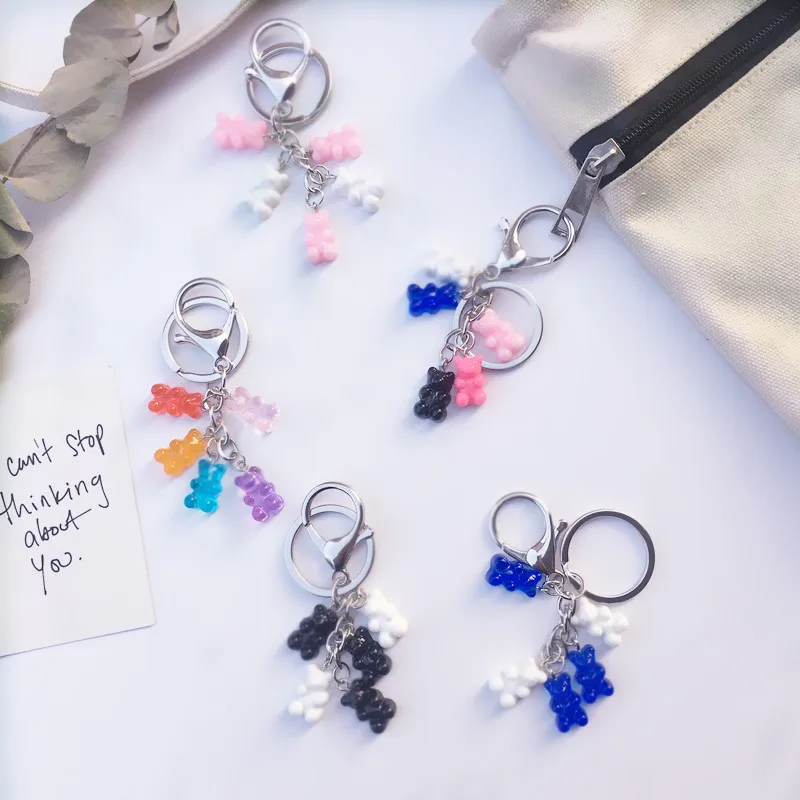 1 шт Резина gummy медведя брелок полимерные Стразы плоские с оборота Подвески Смола