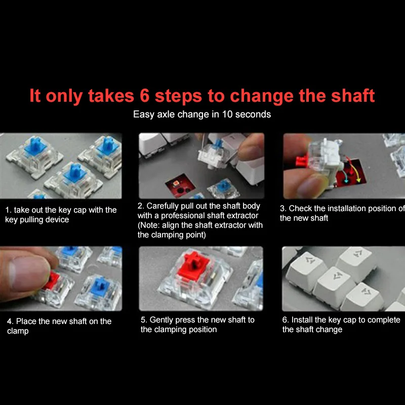 6 Цвет подсветка игровая механическая клавиатура 104 ключей проводной CY