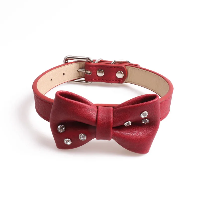 Новый заказной ошейник Стразы для маленьких собак сцепляющий кошек кожаный