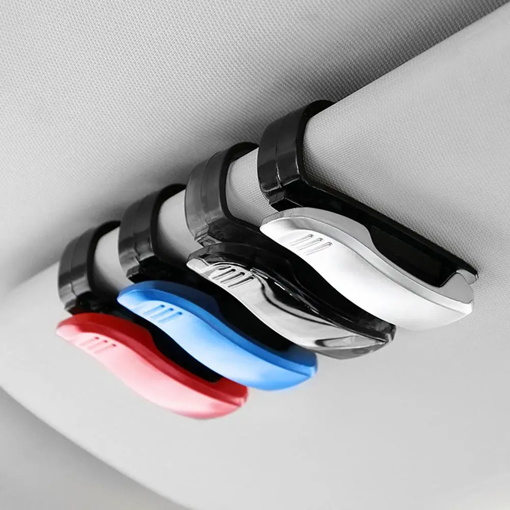 

Car Sun Visor Sunglasses Clip Universal Portable Card Ticket Clamp Holder Eyeglasses Case Auto Interior Accessories 2021 New