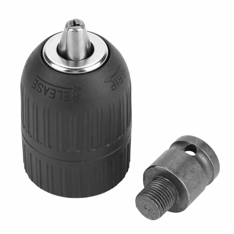 

2pc Black High Speed Steel Keyless Electric Drill Chuck With Adapter 50mm Tools