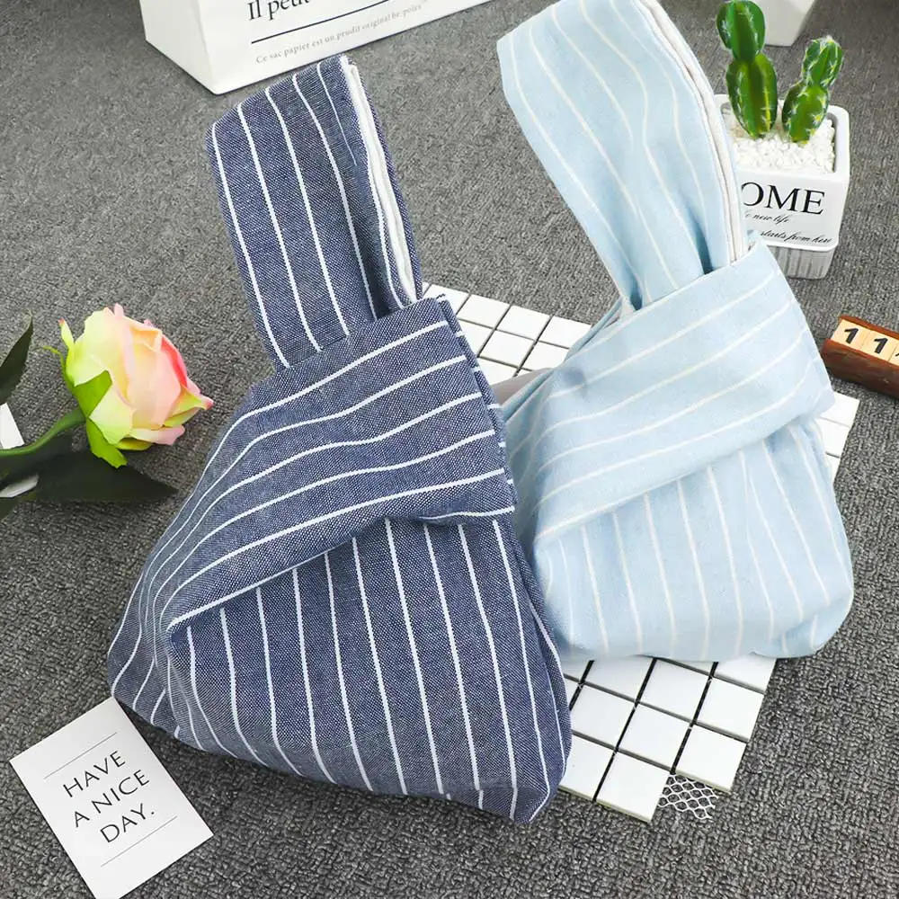 Однотонная сумка в японском стиле наручные сумки полоску модная тоут