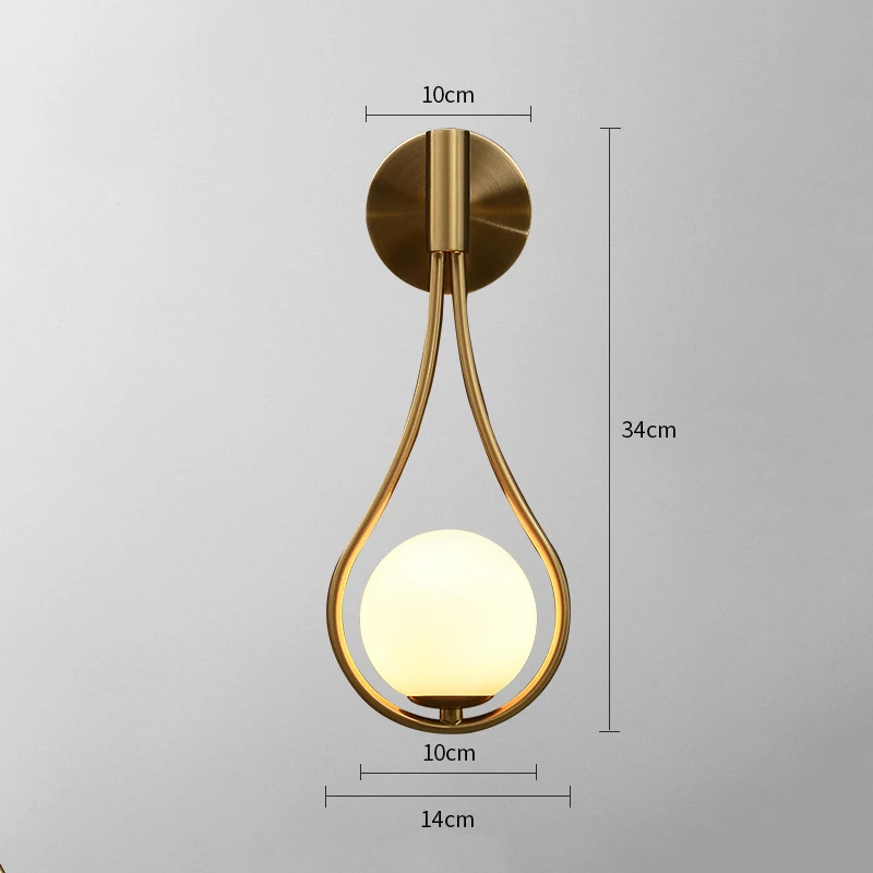

[Outernlux]Nordic personality creative living room metal wall lamp fashion modern minimalist model bedside glass wall lamp bedro