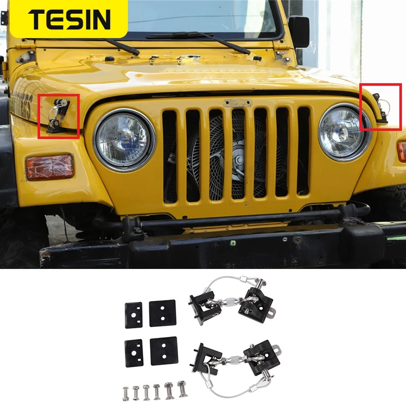 

TESIN Car Lock Hood Latch Catch for Jeep Wrangler TJ 1997-2006 Car Engine Lock Cover for Jeep Wrangler 1997-2006 Car Accessories