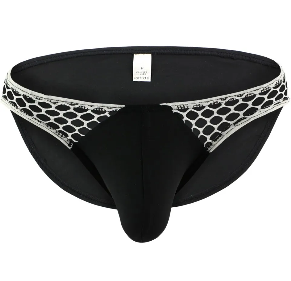 Мужские трусы брифы из ледяного шелка U образные сексуальное Непрозрачное нижнее