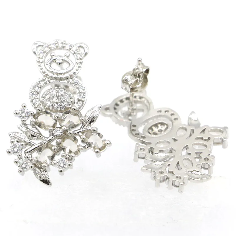 25x18mm Юбилей обезьяна на дереве создан дымчато-Аквамарин Белый CZ подарок