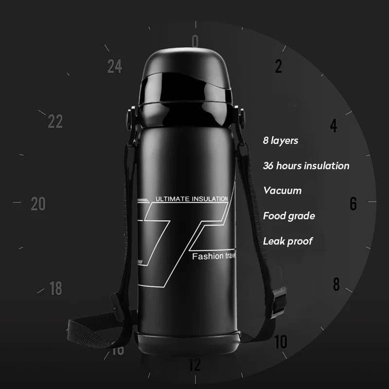 Дорожный термос 800 мл из нержавеющей стали кружка уличный вакуумная фляжка