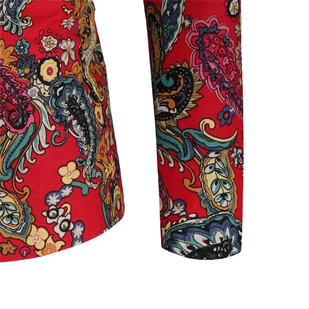 2019 модное хлопковое пальто мужское винтажное платье с этническим принтом костюм