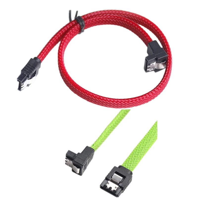 2 шт 50 см SATA 3 0 III SATA3 7Pin кабель для передачи данных под прямым углом 6 ГБ/сек. SSD