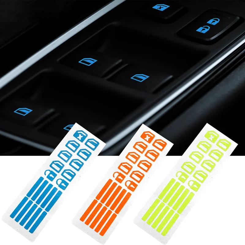 

Car Door Window Sticker Luminous Button Sticker For Skoda OCTAVIA 2 3 A7 VRS MK2 MK3 a5 RS 2015 2018 16 19 2020 2013 2015 14 11