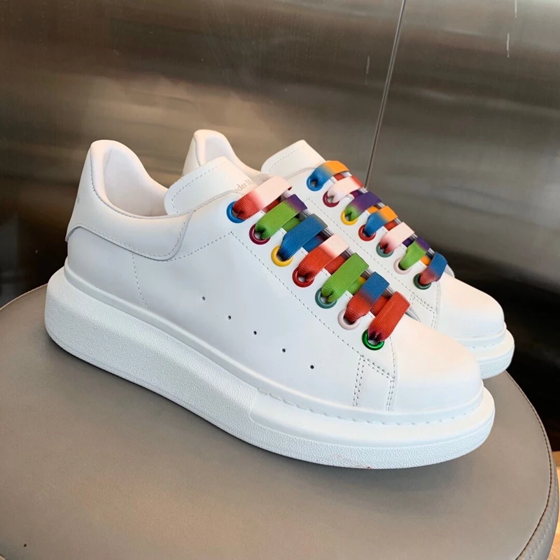

Women Luxury Alexander Genuine Leather Shoes Large Size 37-44 Unisex Brand White Sneakers Outdoor Platform Tennis Sneake