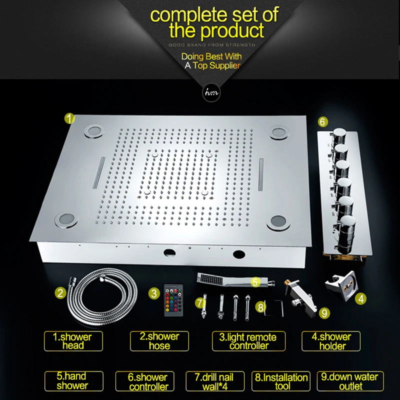 Современные Термостатические Смесители для душа большой набор Дождевого