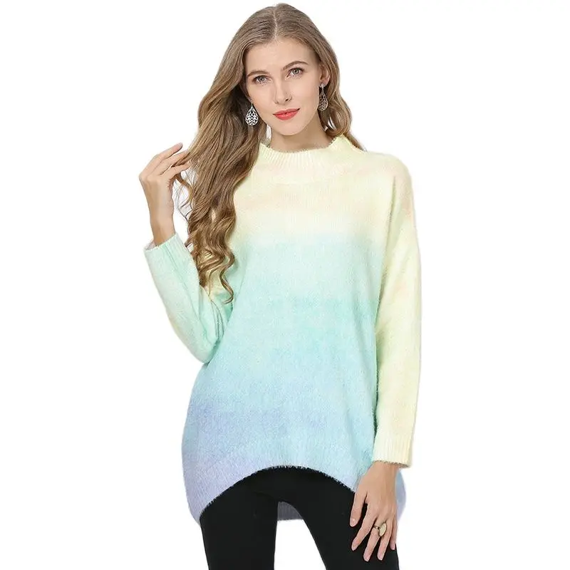 Новинка 2021 вязаный свитер женский зимний джемпер оверсайз милое Хлопковое