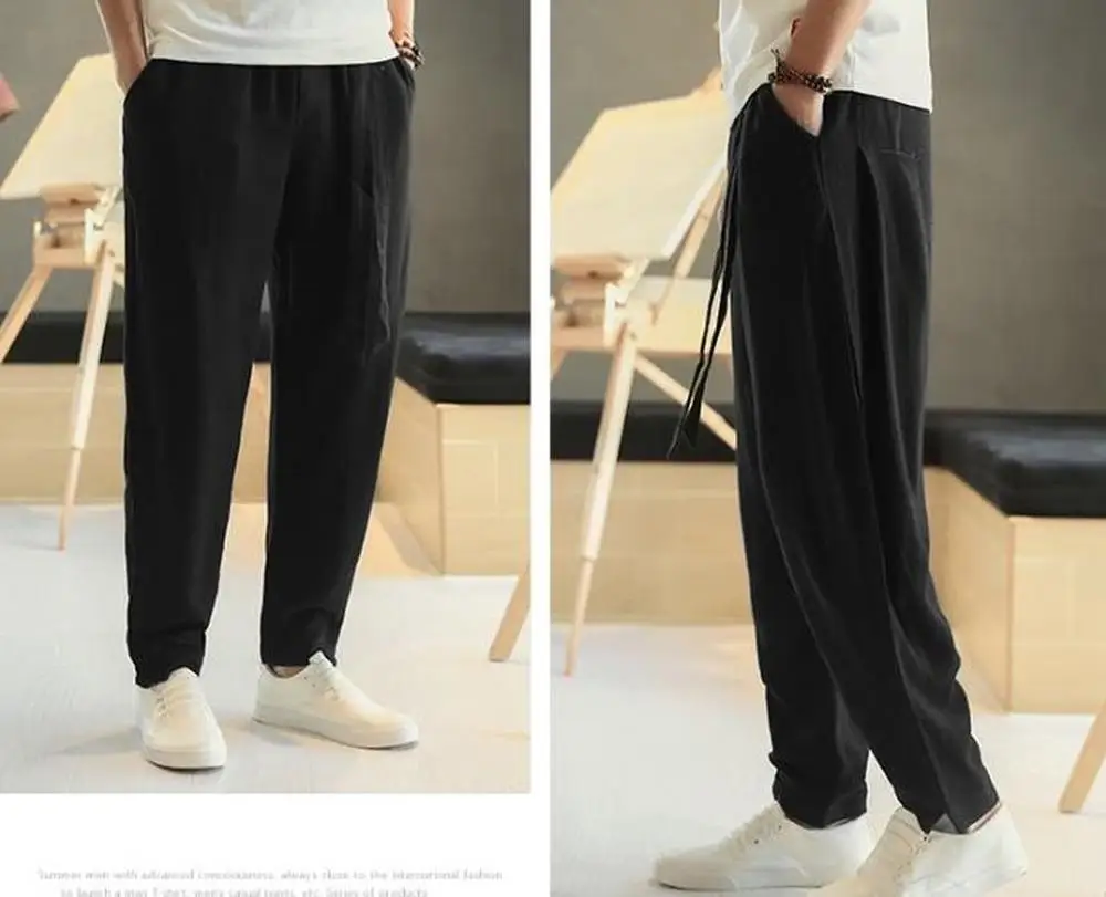 Высокое качество 5 цветов хлопок и лен Тай Чи ушу брюки кникербокеры боевые