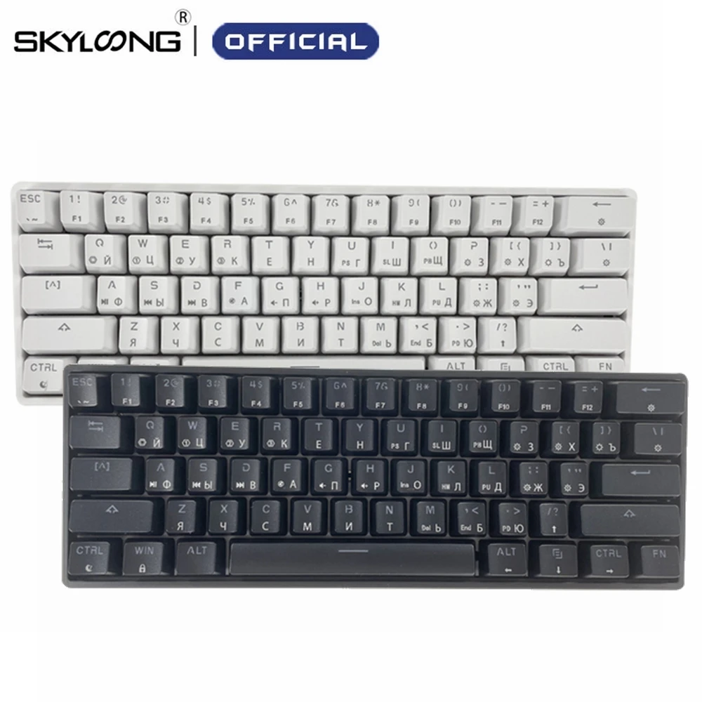 Skyloong Russian Mechanical Keyboard GK61 SK61 AK61 Bluetooth Gateron Mx RGB Backlight Mini Portable 60% 61 Keys Gaming Keyboard