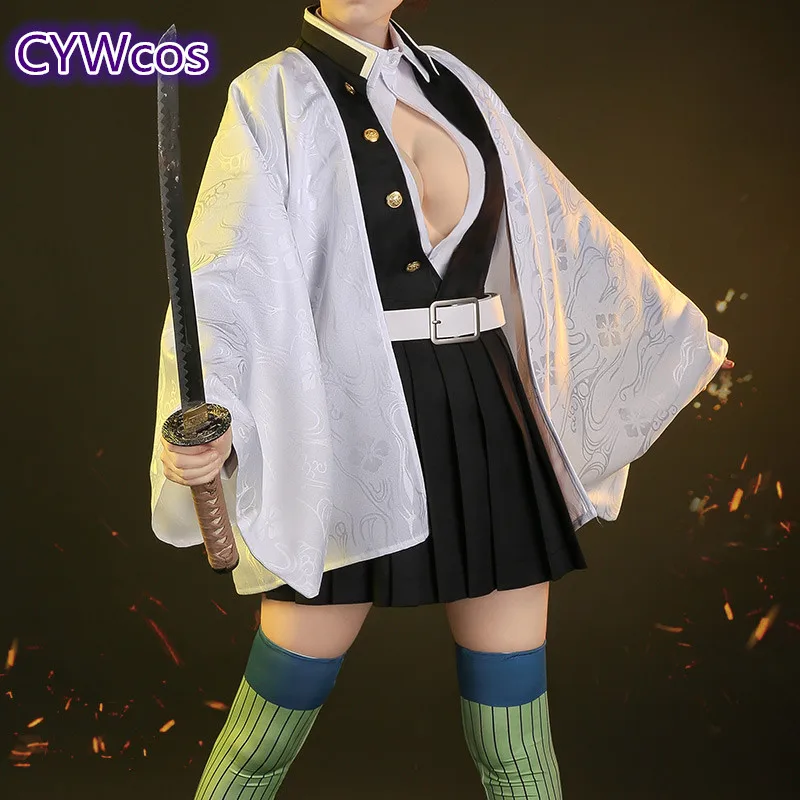 Костюм для косплея Demon Slayer Kimetsu no Yaiba Kanroji Mitsuri костюмы на Хэллоуин женщин одежда