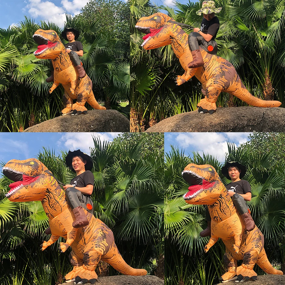 Модная взрослая T REX динозавра надувной костюм ходить талисман завышенные Gar Для