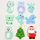 Прорезыватель для зубов детский силиконовый, 1 шт., детская игрушка для прорезывания зубов, животное, стеганое, медведь, хомяк, улитка, кролик, кошка, динозавр, бусины, бегемот, Лев, подарок