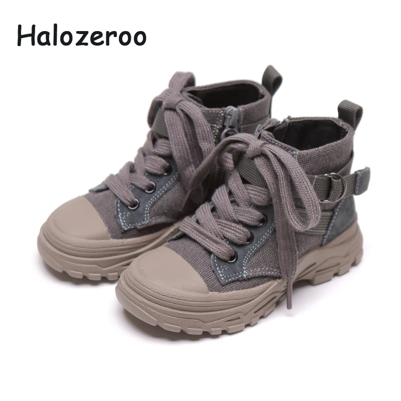 Новинка Осенняя детская черная обувь ботинки мартинсы для маленьких девочек