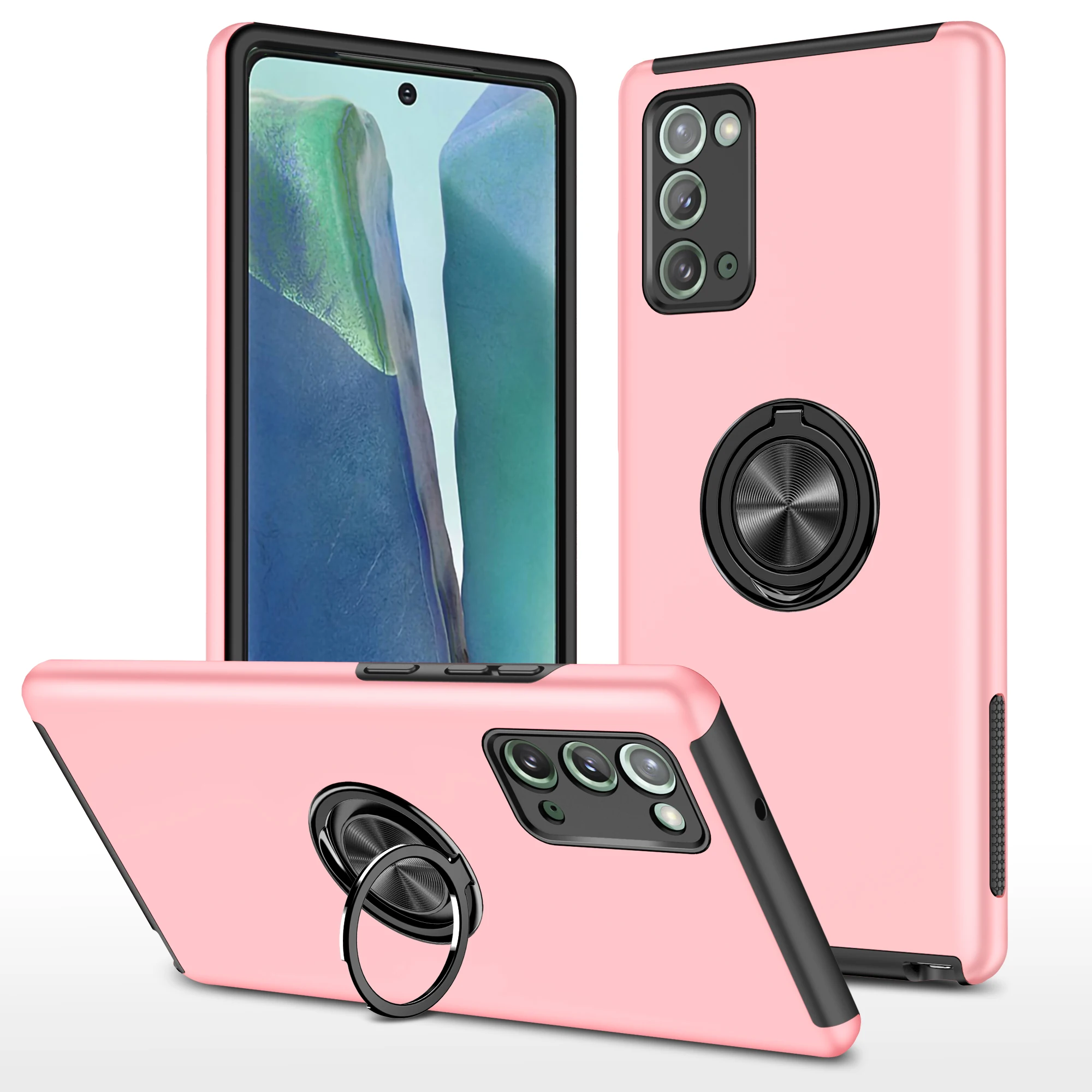 

Fashion Magnetic Kickstand Phone Case For Samsung Galaxy Note 20 S20 S21 Plus Ultra FE Rugged Armor Shockproof Protection Cover