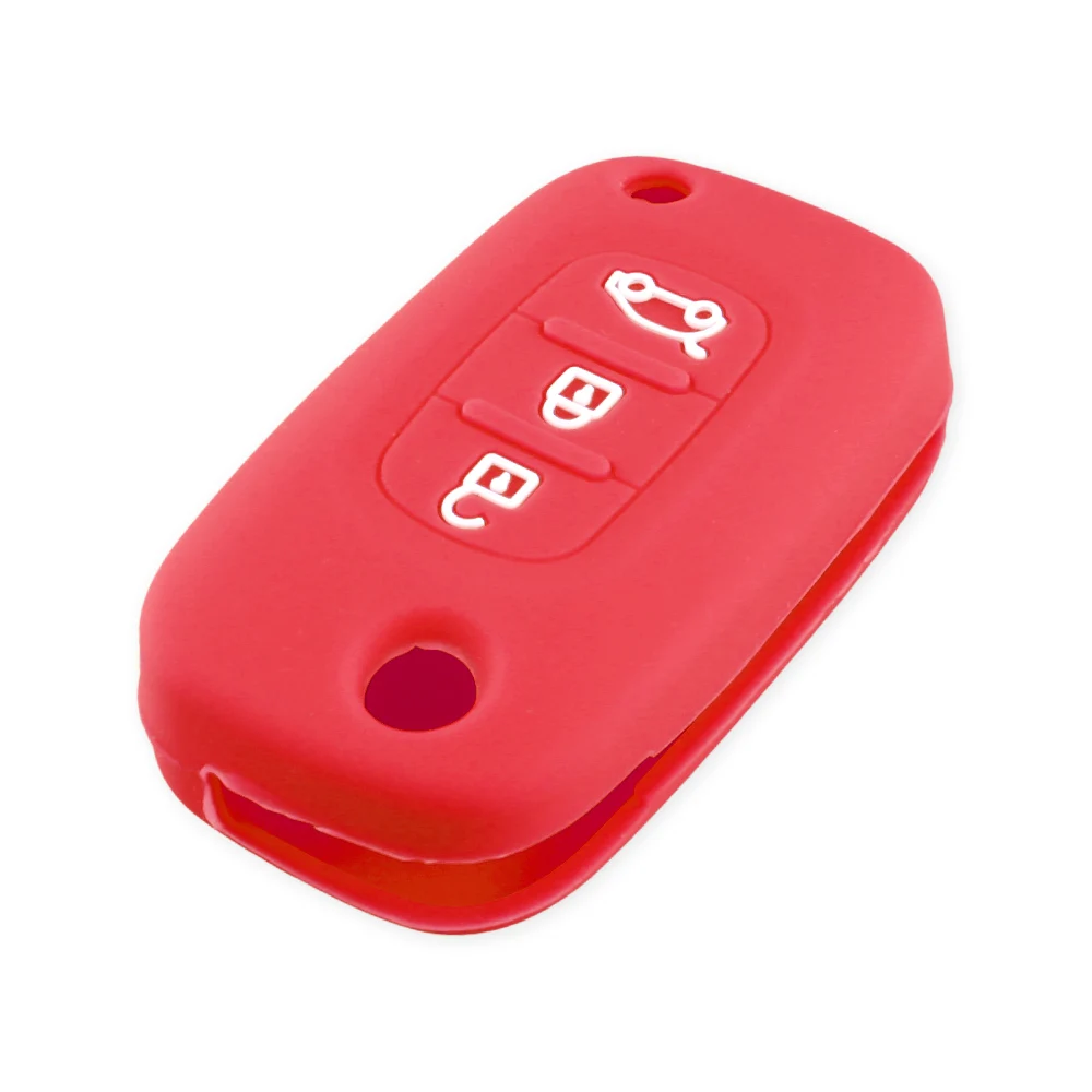 Красный KEYYOU силиконовый чехол для ключей для LADA Vesta Granta XRay Kalina Priora Sedan Sport для Renault Fluence Clio Megane для Mercedes - Название цвета: Красный
