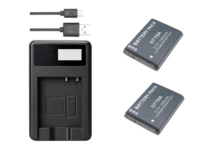 BP-70A EA-BP70A IA-BP70A BP70A IABP70A Батарея+ USB Зарядное устройство для SAMSUNG PL80, PL90, PL100, PL101, PL120, PL170, PL200, PL201 DV180F ES90 - Цвет: Цвет: желтый