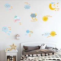 cartoon weather sun clouds diy wall sticker nursery childrens room living room murcal decal wallpaper home decoration new