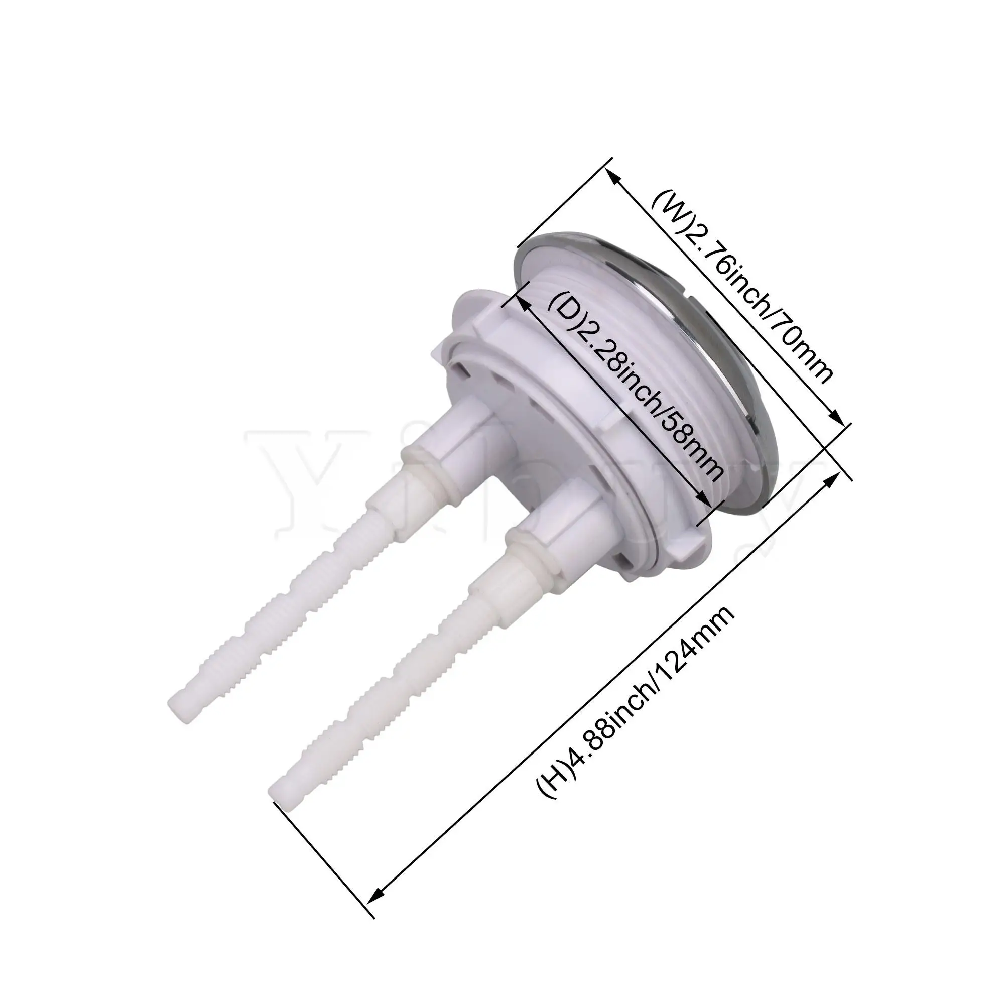 

Rod Toilet Push Double Button Replacements Round Large Dia 2.28inch