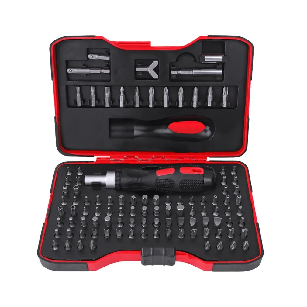 101PCS Ratchet Screwdriver Set Chrome Vanadium Steel Head Straight Cross Hex Pattern Repair Accessories | Инструменты