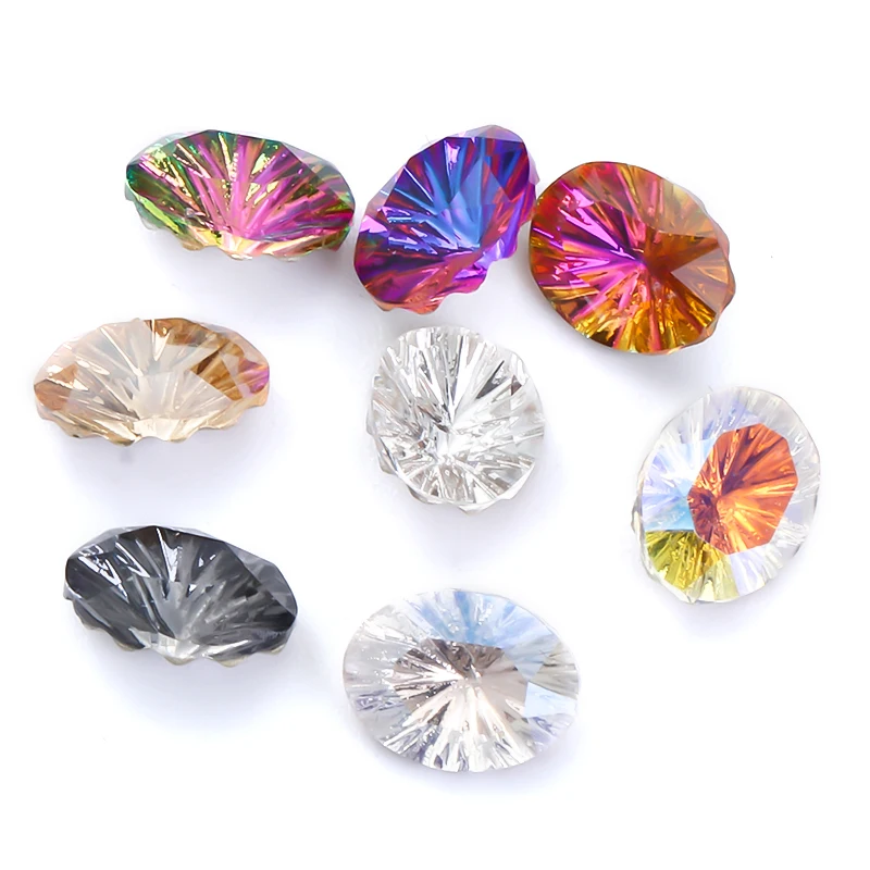 

Pipatian Oval Rhinestone Self Adhensive Crystal Nail Art StickerNails Gemstone Colorful Diamond Applique Crafts Embellishment