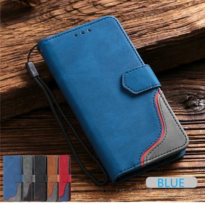 luxury contrast color leather flip case for samsung galaxy a51 a41 a21s a31 a11 a01 a71 a81 a91 5g phone cases wallet cover etui free global shipping