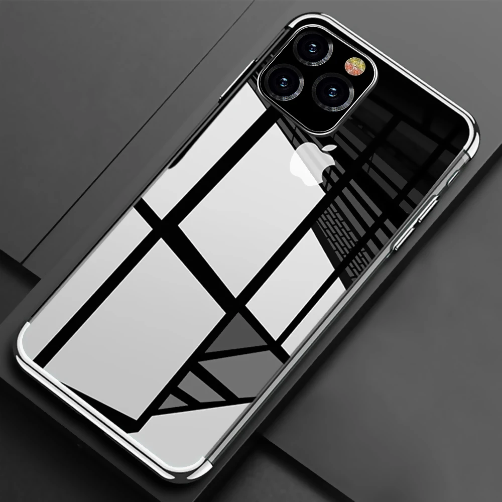 Sliver Роскошный чехол для iPhone 11 ультратонкий, прозрачный чехол из ТПУ с резиновым покрытием для iPhone 11 Pro Max 11 силиконовый чехол - Цвет: Sliver