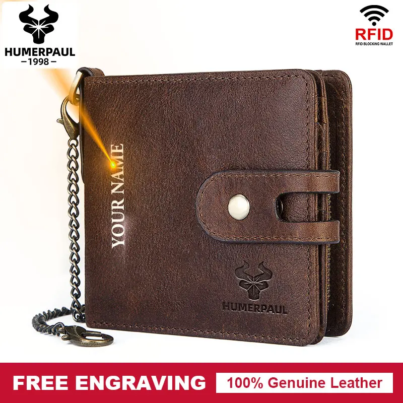 Мужской кошелек из натуральной кожи с гравировкой отделением для карт|Мужские