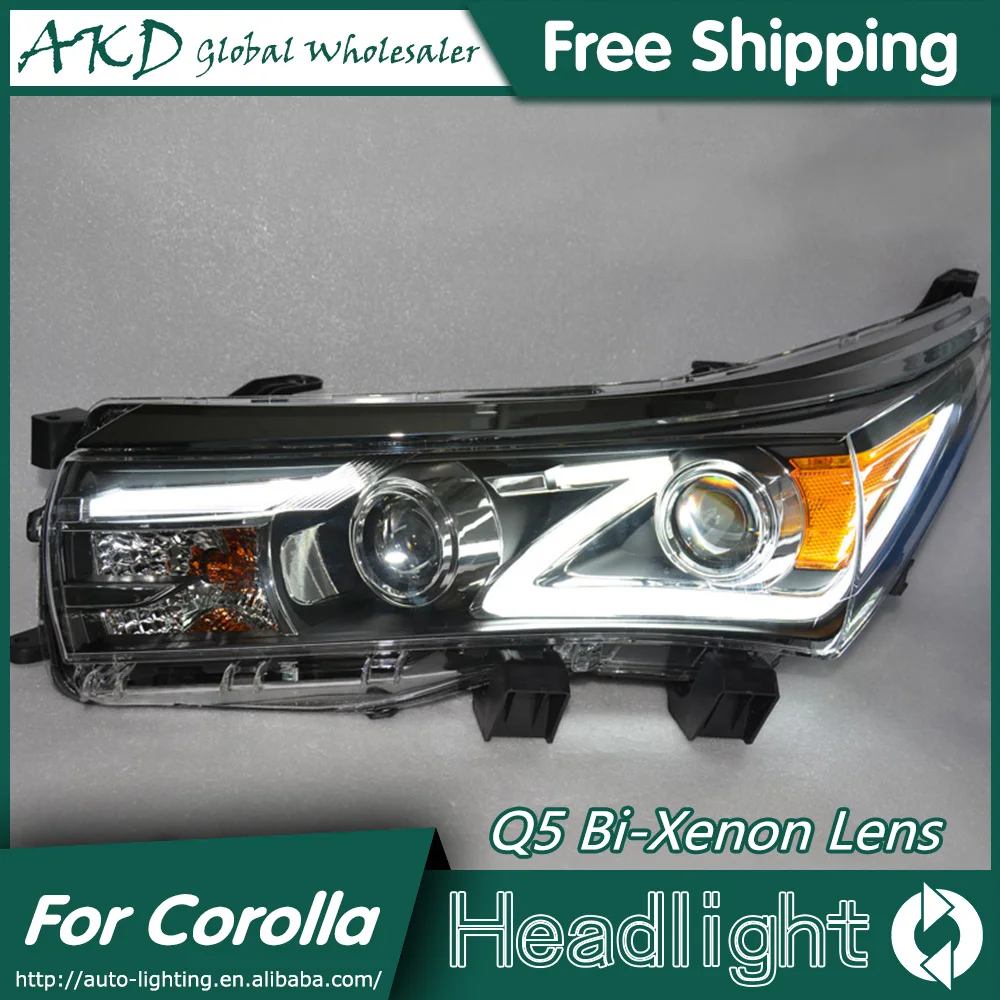 AKD автомобильный Стайлинг фары для Toyota Corolla 2014-2015 Altis СВЕТОДИОДНЫЙ DRL биксеноновый