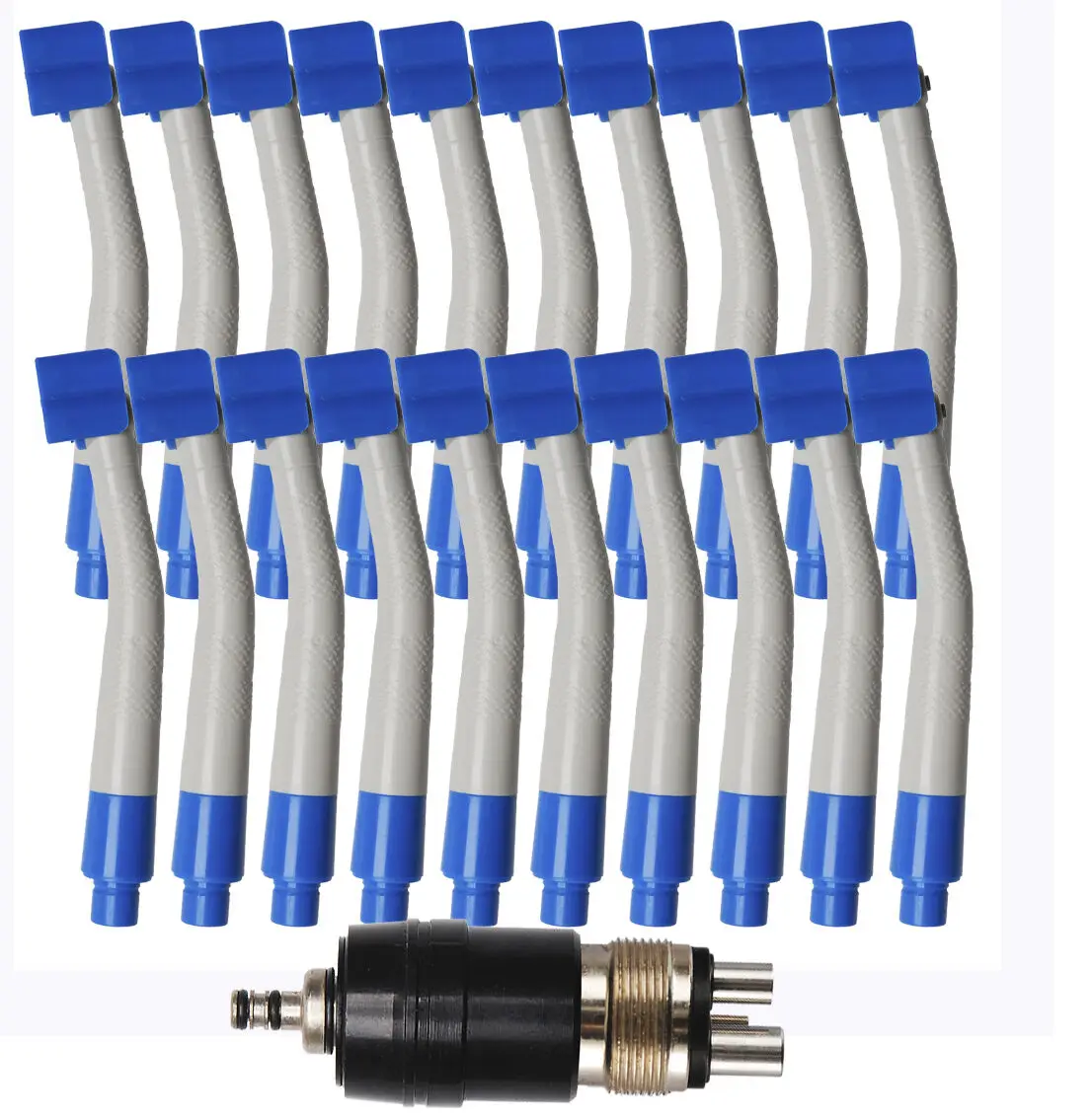 20PCS Dental Disposable High Fast Speed Handpiece Turbine+360 Degree Swivel Quick Coupler Coupling 4Hole