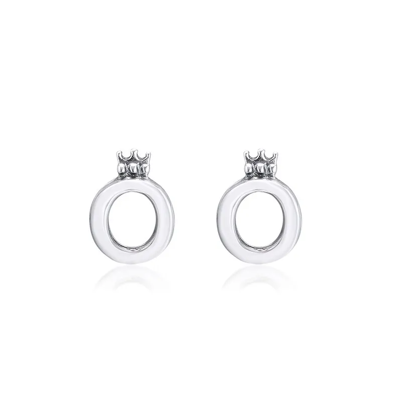 Женские серьги из серебра 925 пробы с буквой о|Серьги-гвоздики| |