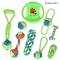 2020 transer pet supply dog toys dogs chew teeth clean outdoor traning fun playing green rope ball toy for large small dog cat