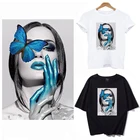 Новинка, нашивки для девушек с бабочкой для одежды, футболка сделай сам, полосы для одежды, термонаклейка, стирающаяся