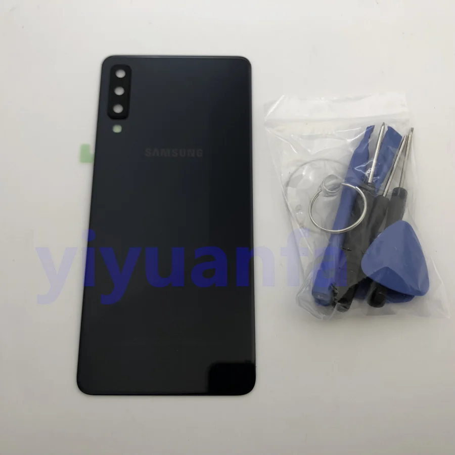 A750 Black Оригинальное заднее стекло для samsung Galaxy A7 крышка батареи A750 чехол A750F SM-A750 задняя дверь корпус стеклянная панель Замена - Цвет: A750 Black