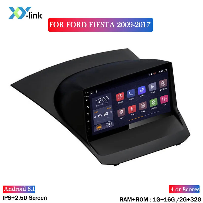 9 дюймов 2.5D Android 8 1 автомобиля DVD GPS плеер для форд фиеста 2009 2017 Автомобиль Радио
