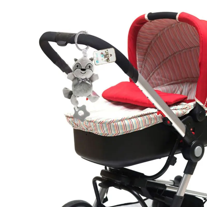 

Baby Stroller Rattles with Teether Infant Crib Plush Musical Doll Hanging Toys