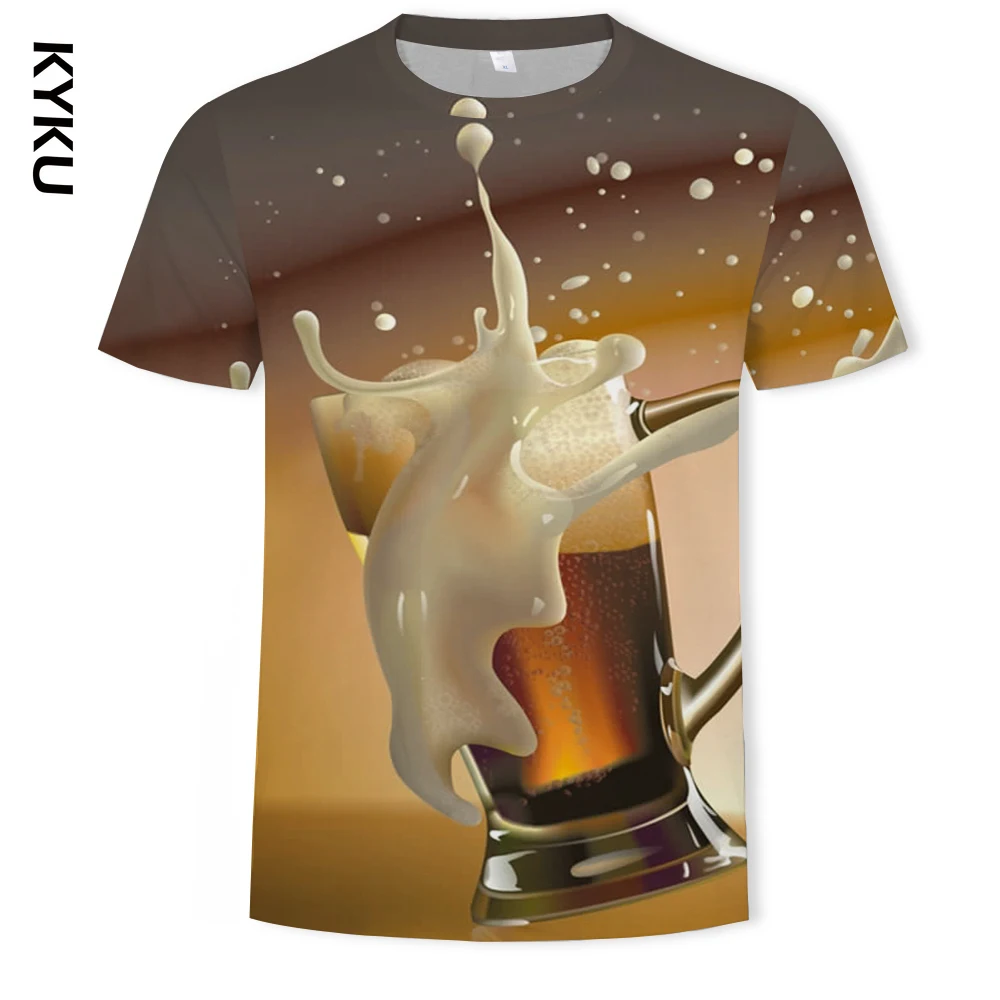 

Summer Features Men's Goth T Shirt Beer Short Sleeve Men's O Collar Top Funny 3d Printed Street T-shirt Xxs-6xl