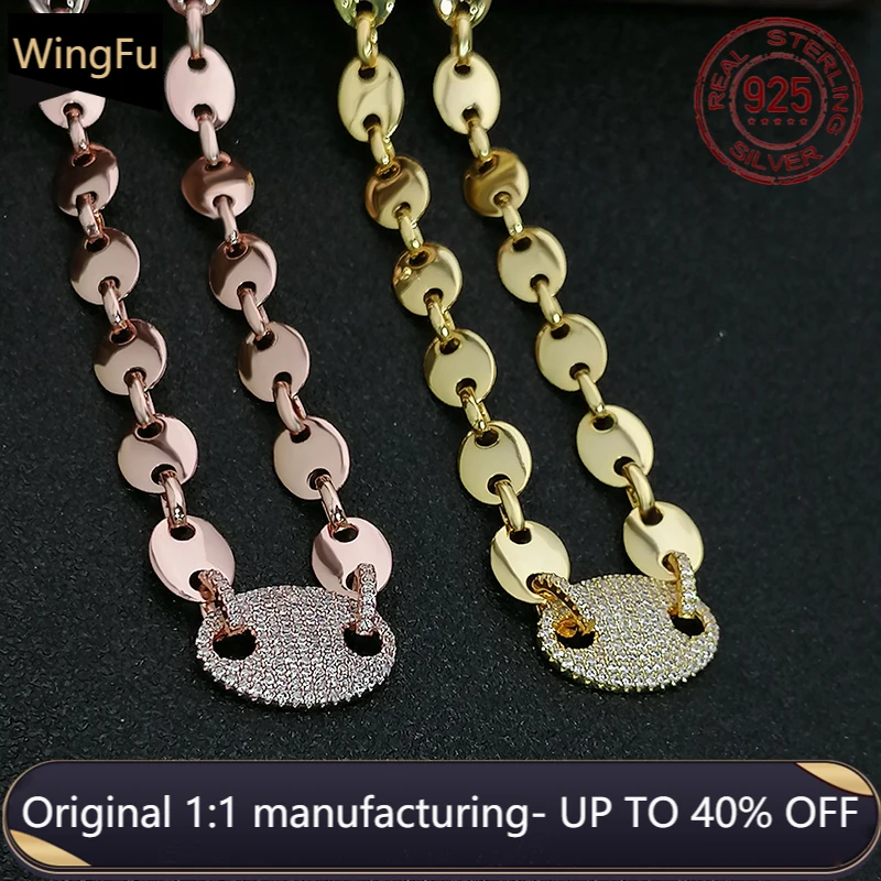 

New S925 Sterling Silver Eternity Necklace Personality Zodiac Pig Nose Pendant Fashion Women Luxury Monaco Jewelry