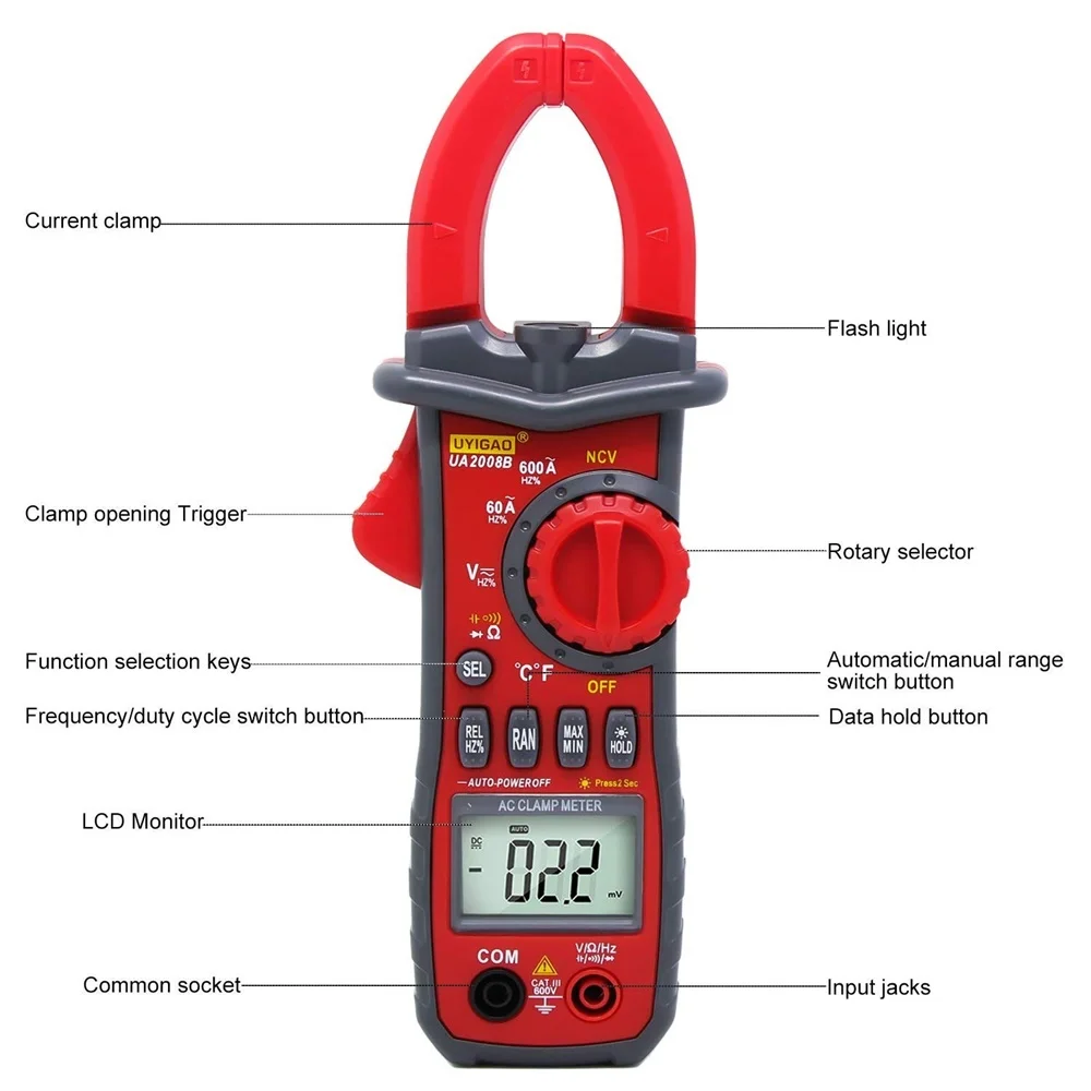 Интеллектуальный двойной открытый зажим UYIGAO UA2008A UA2008B UA2008C UA2008D UA2008E тип