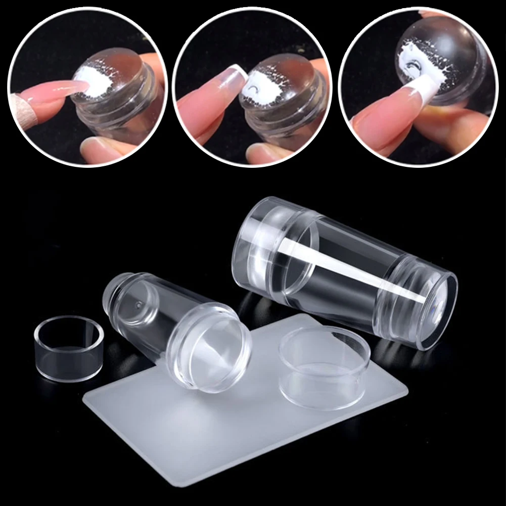 

Nail Stamper Set Jelly Head With Scraper Nail Art Template Print Silicone Stamping Plate Tools Manicure Accessories