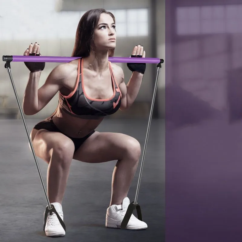 

2021 New Pilates Bar Fitness Bar Pilates Equipment Weight Loss Home Women Men Elastic Stretching Belt Yoga Rope Pedal Rally