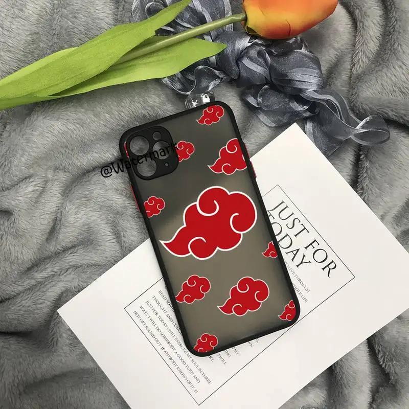 Чехол для телефона с аниме Akatsuki Cloud Icon IPhone 13 12 11 Pro Max Xs Xr X 7 8 Plus черный матовый
