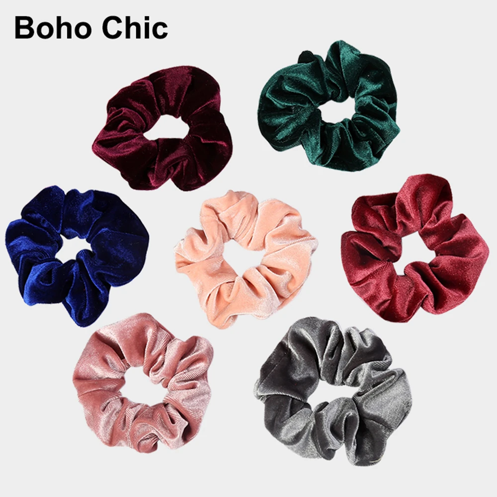 Vintage Velvet Scrunchie For Women Streamers Elastic Bow Hair Rope Shinny Ponytail Holder Giant Hair Rope Hair Accessories